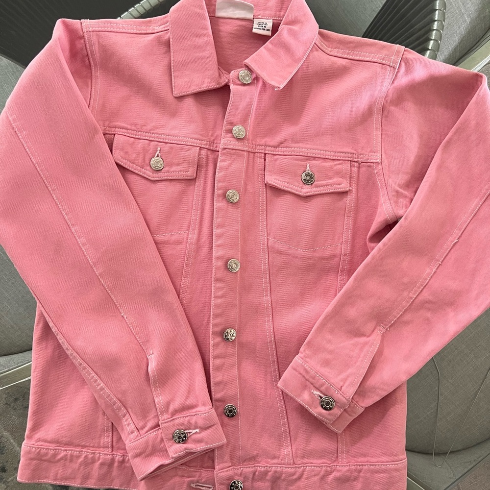 White Mountain Pink Jean Jacket Classic Denim Style